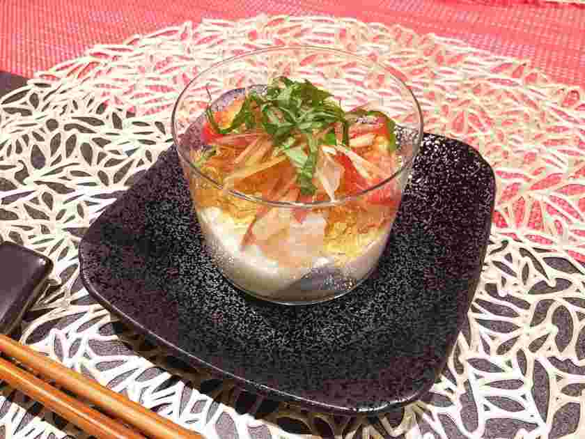白だしジュレを使った和風前菜