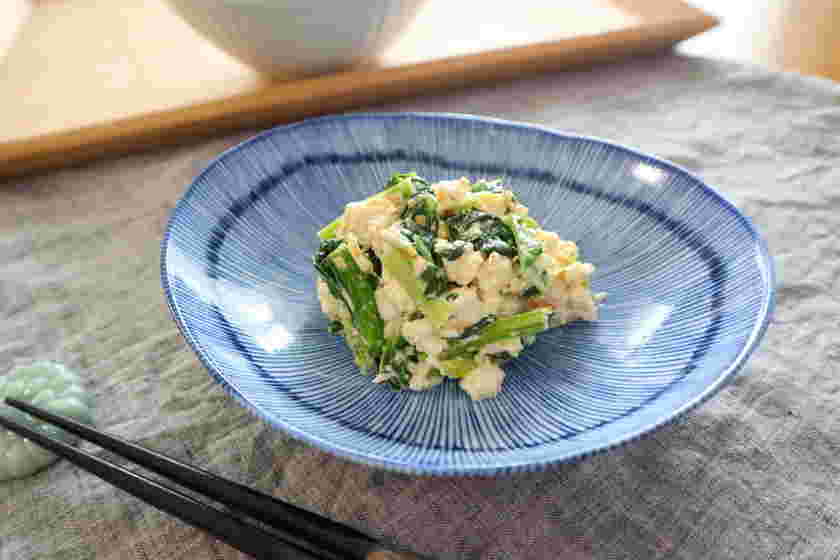 小松菜と豆腐を使った和え物の副菜