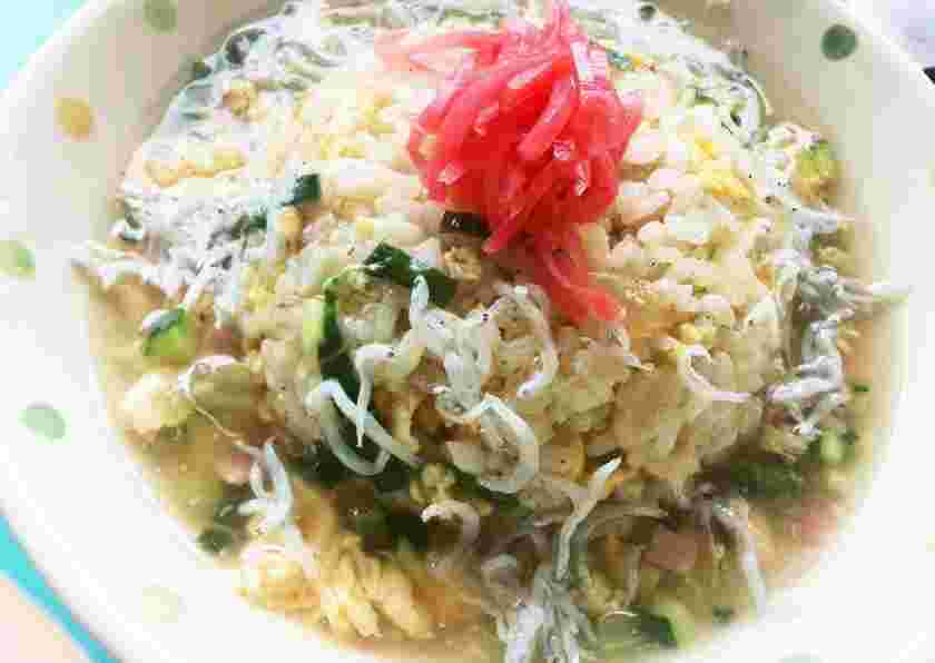 チンゲン菜としらすのあんかけチャーハン