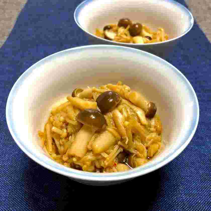 えのきとしめじを使った佃煮の副菜