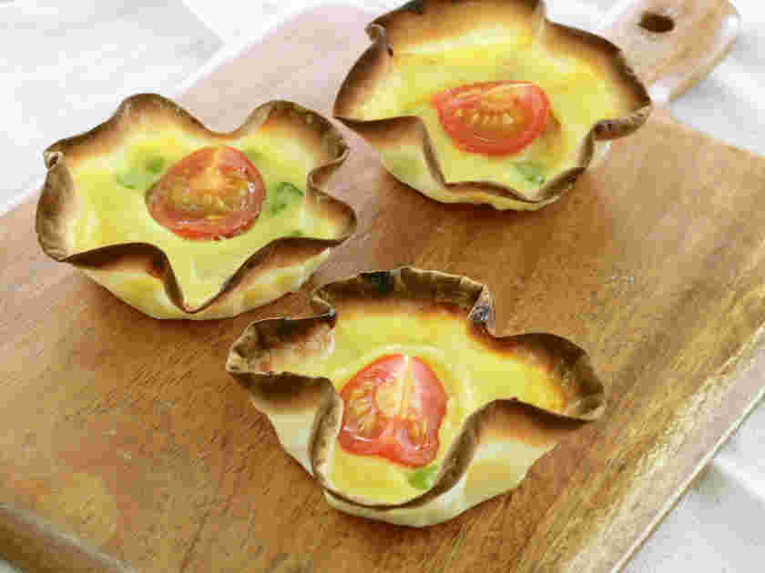 ぎょうざの皮を使ったキッシュの副菜