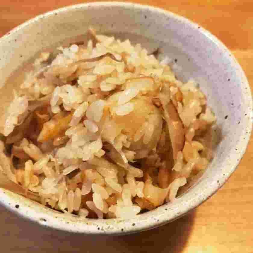 ボイルほたての簡単炊き込みご飯