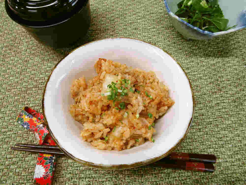 牛肉とキムチの簡単炊き込みご飯