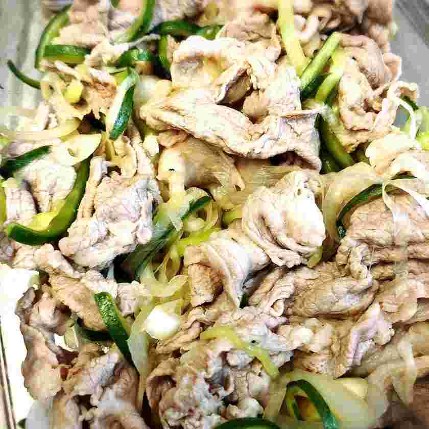 豚肉のネギきゅうりポン酢和え