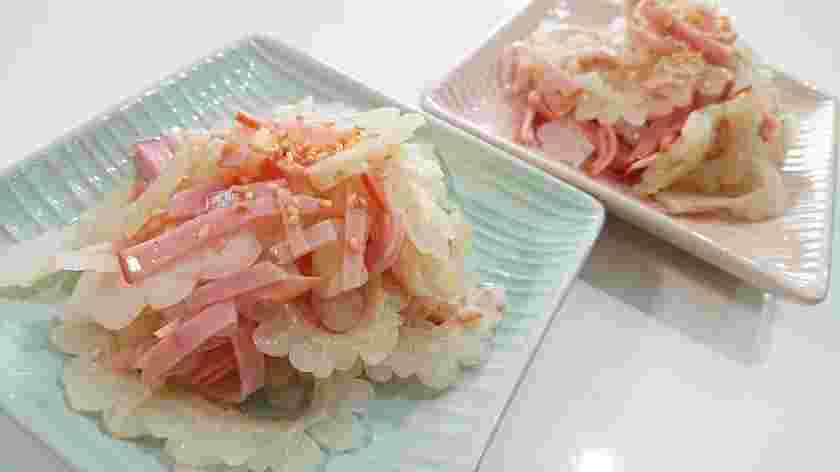 白ゴーヤとハムの中華サラダ