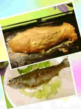 ニジマスの塩釜焼き