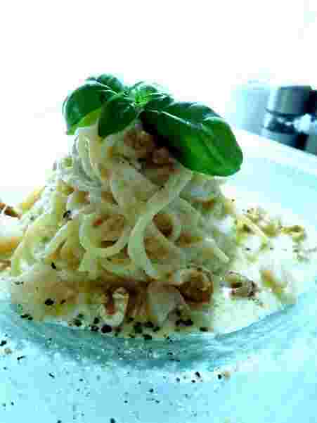 アスパラ缶詰で冷製パスタヴィシソワーズ風