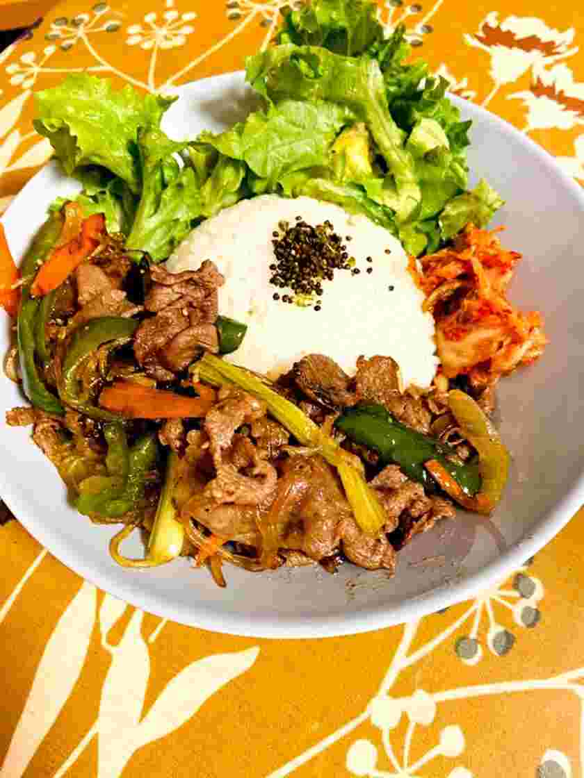 チャプチェ風焼肉丼ワンプレート