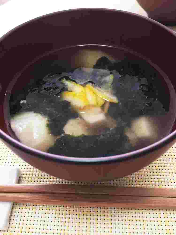 里芋と海苔の味噌汁
