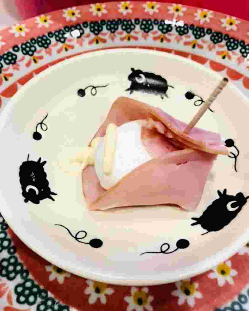 焼きマシュマロのハム巻き