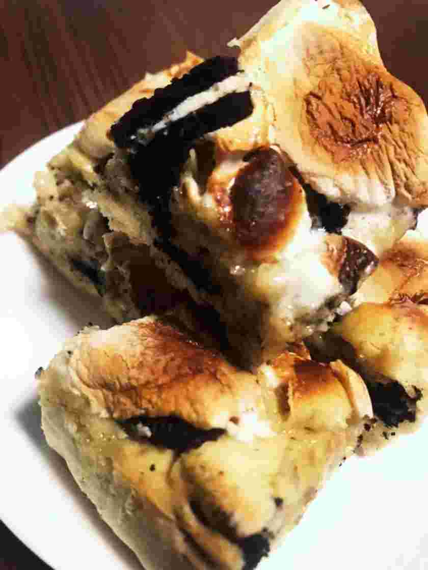 焼きマシュマロのオレオバナナケーキ
