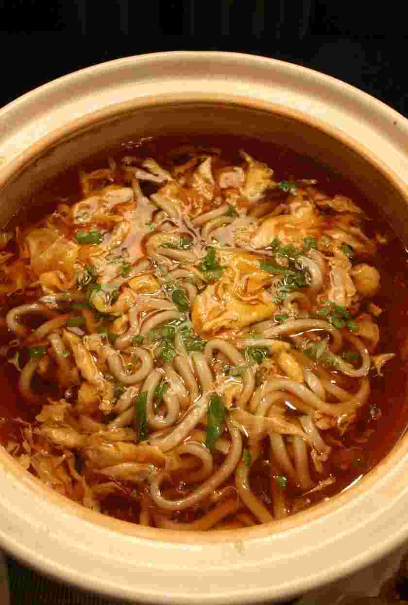 土鍋で作るかきたまうどん