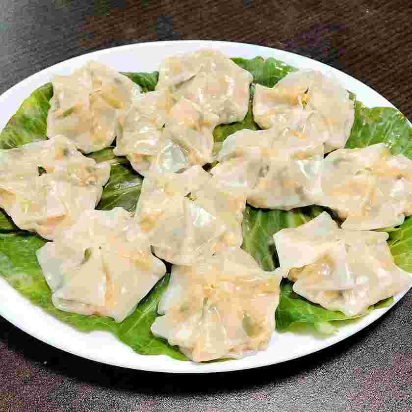 豆腐とキャベツの韓国風蒸し餃子