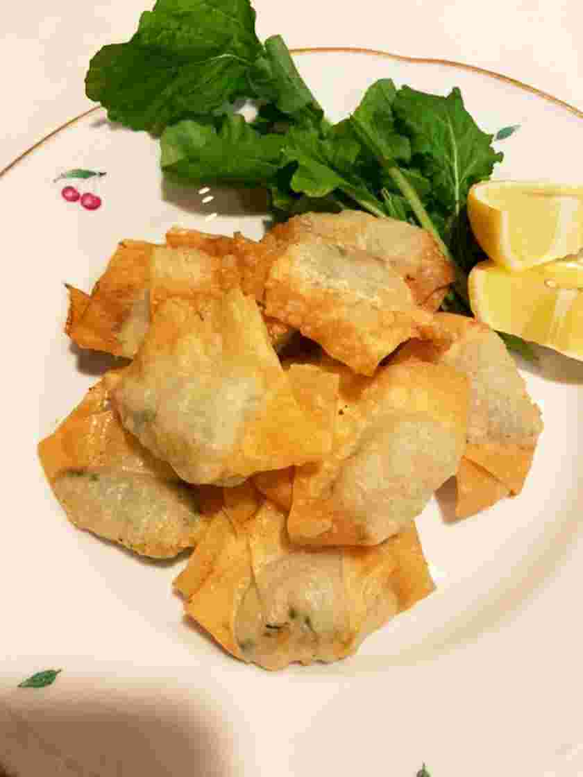 鶏ひき肉の揚げワンタン