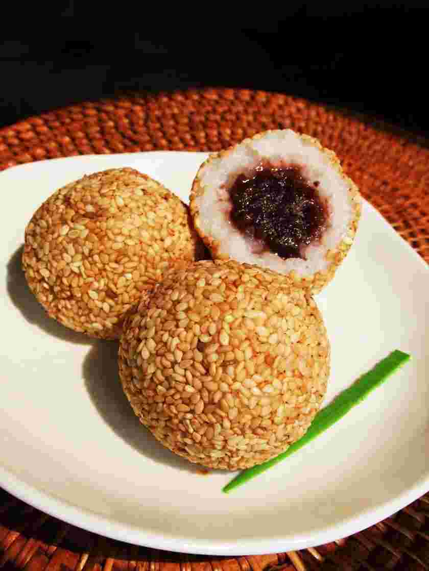 ご飯で作るゴマ団子