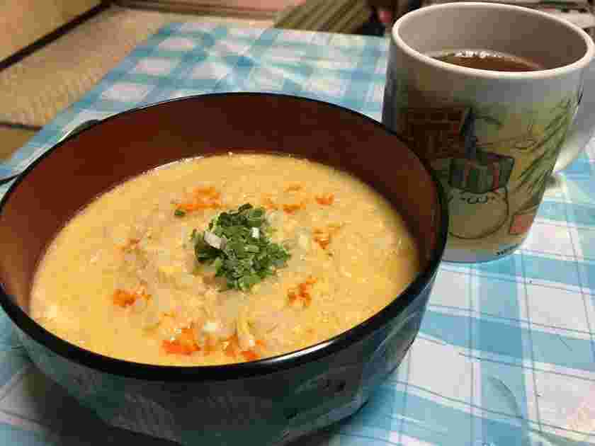 キムチとバター入りのお粥
