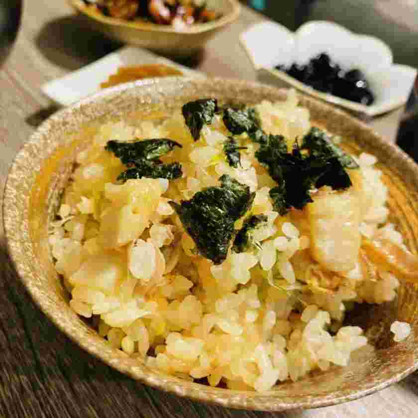 ホタテとねぎのめんつゆ炊き込みご飯