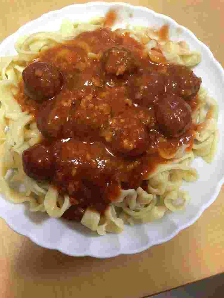 デュラムセモリナ粉のミートパスタ