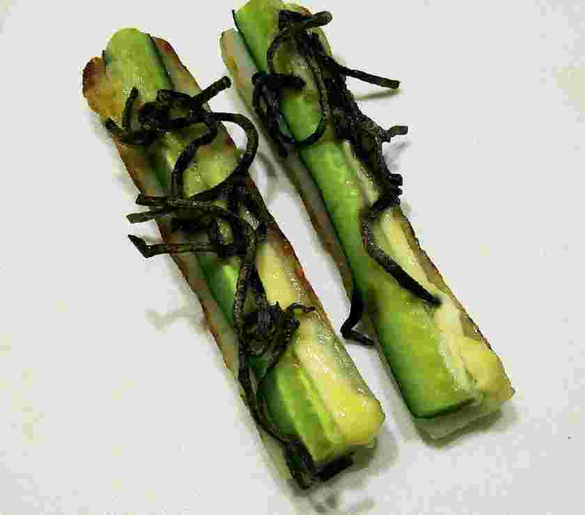 ちくわときゅうりの塩昆布マヨネーズ焼き