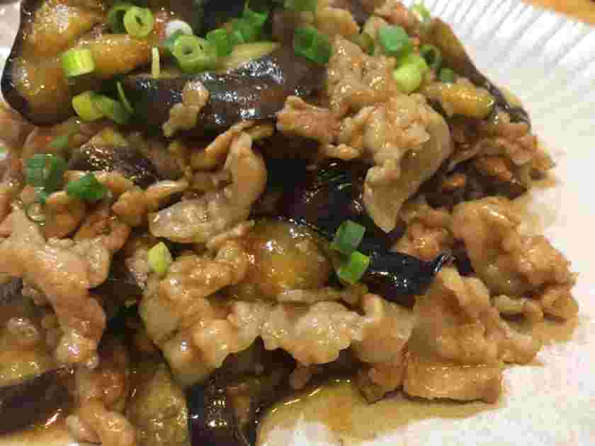豚バラ肉となすの生姜焼き