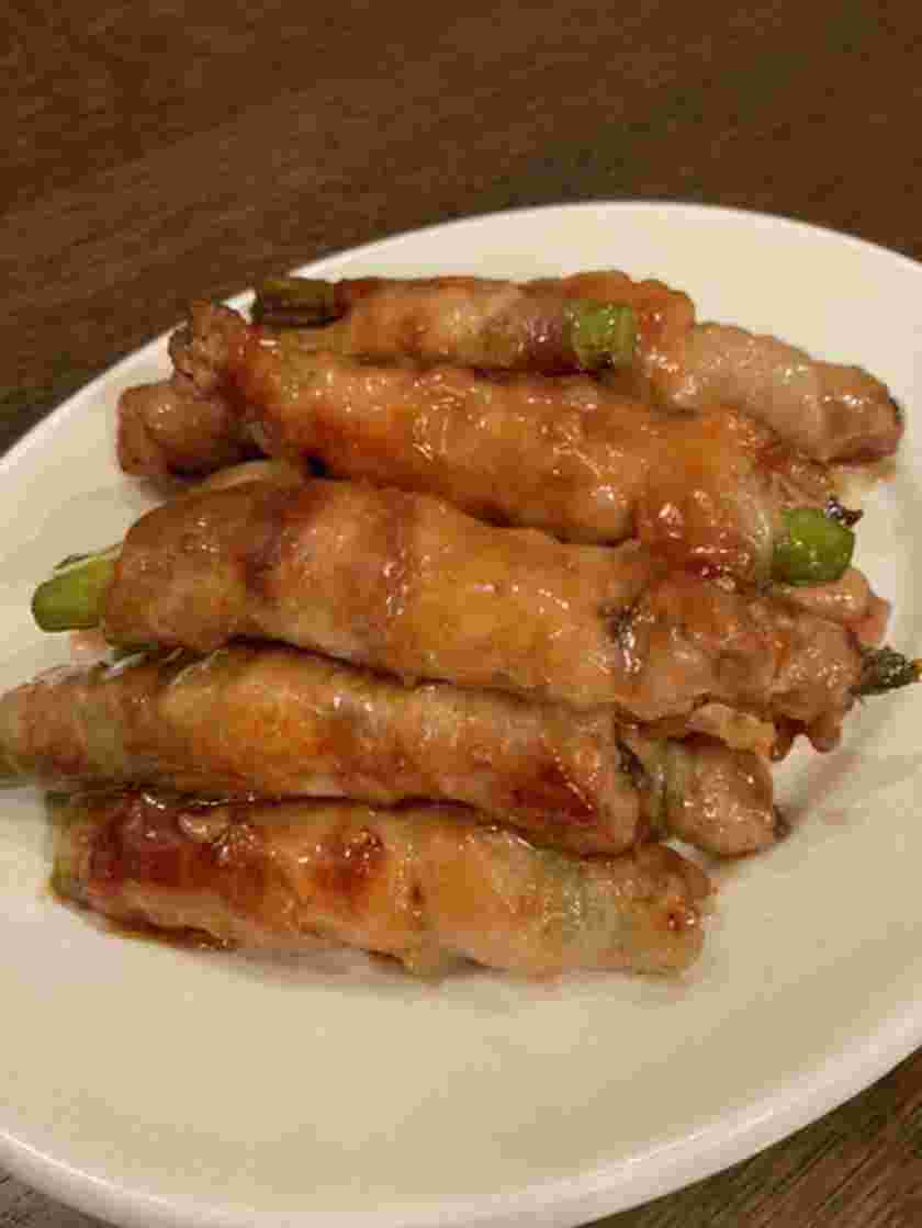 豚肉のアスパラ巻き焼き甘酢だれ