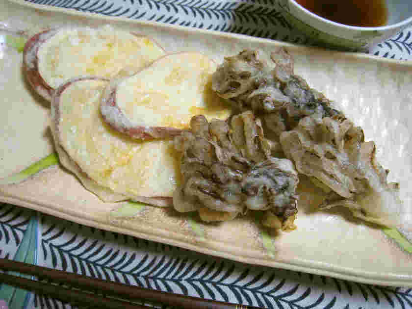 卵なし酢入り舞茸天ぷら