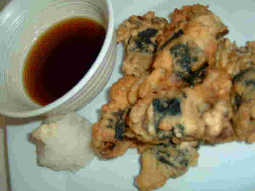 舞茸と豚肉海苔巻き天ぷら