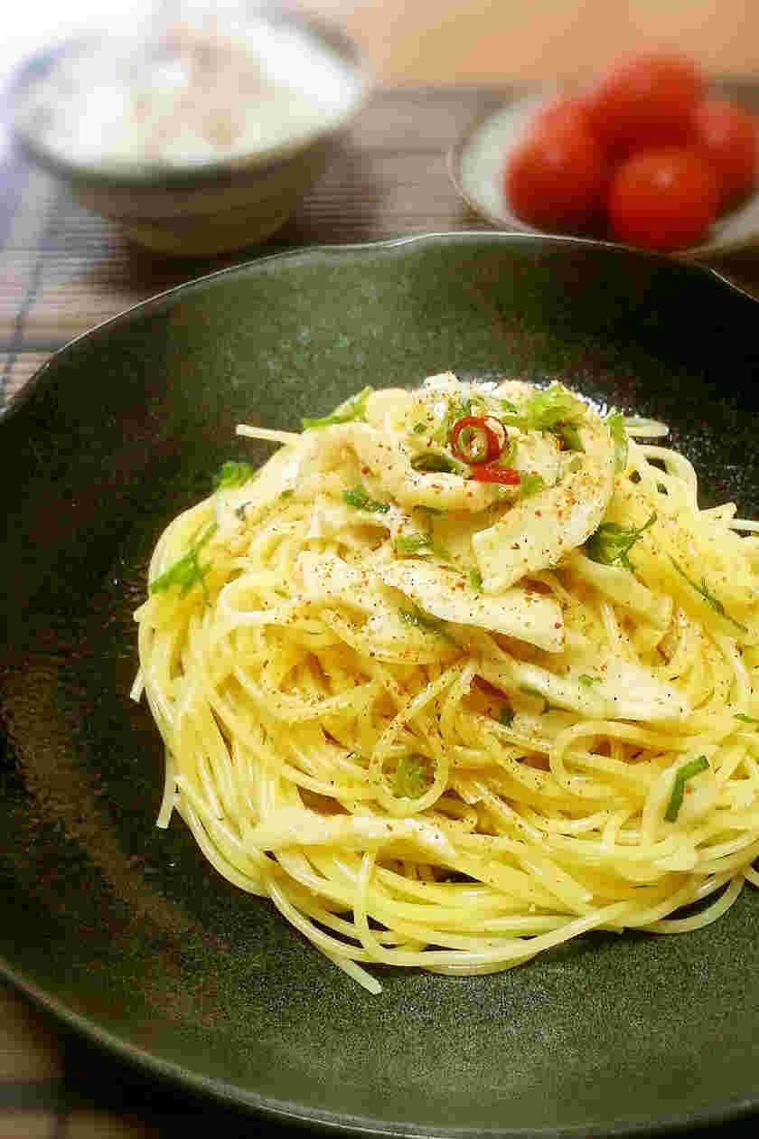 穂先メンマの混ぜるだけパスタ