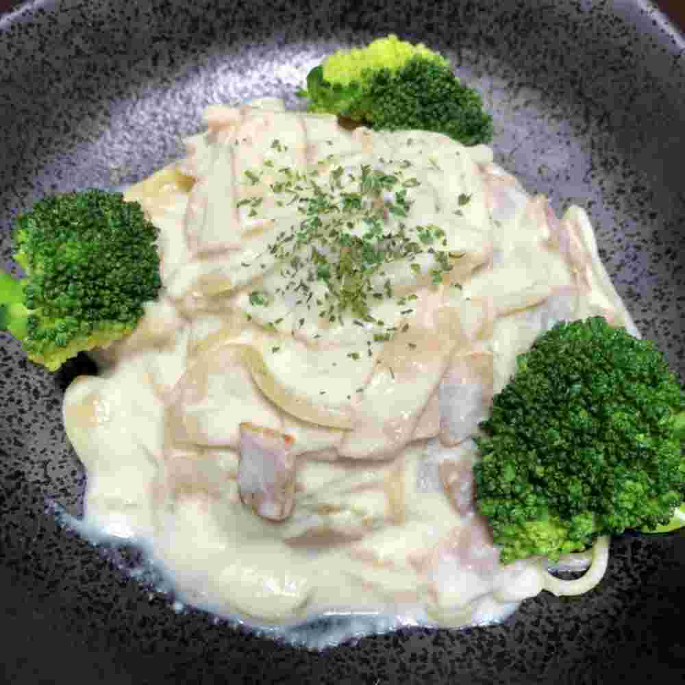 絹ごし豆腐のあっさりクリームパスタ