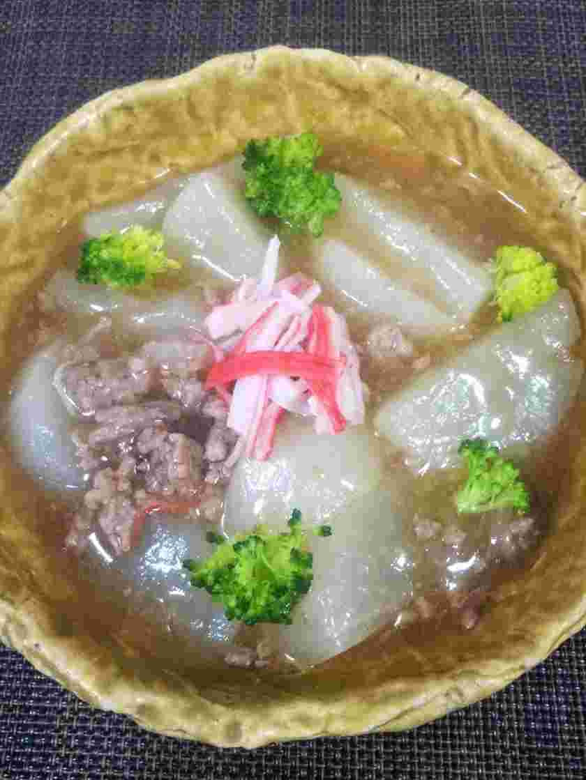圧力鍋で作った挽肉と大根の中華あん