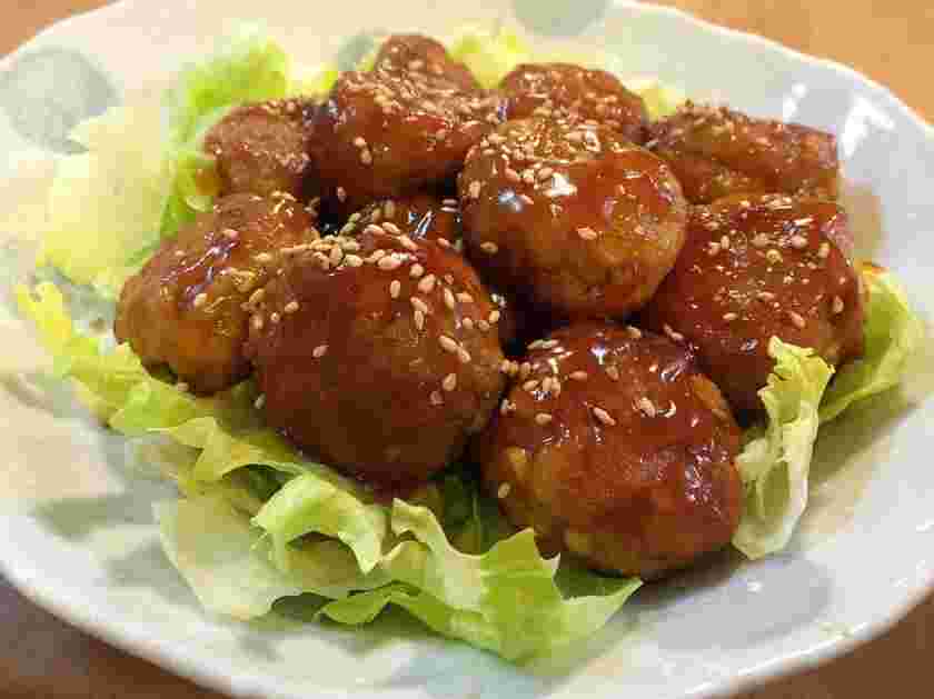 おかずレシピの豆腐肉団子の甘酢あんかけ