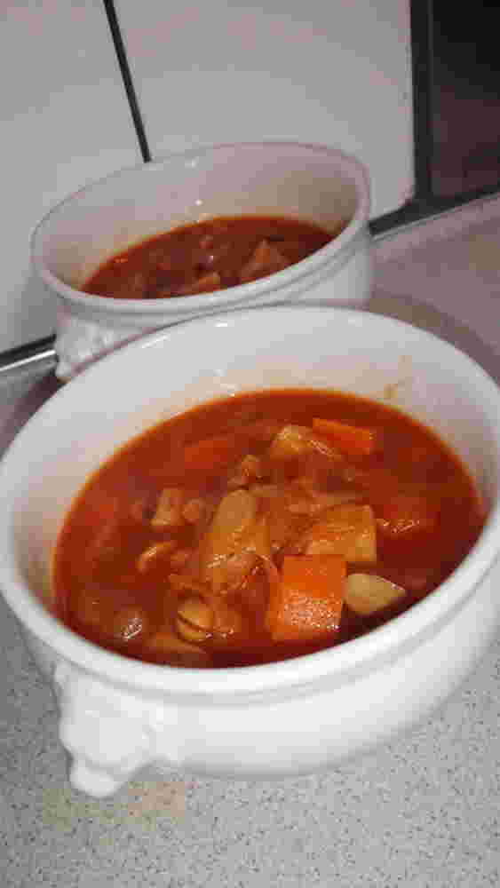炊飯器で作った大豆のトマトスープ