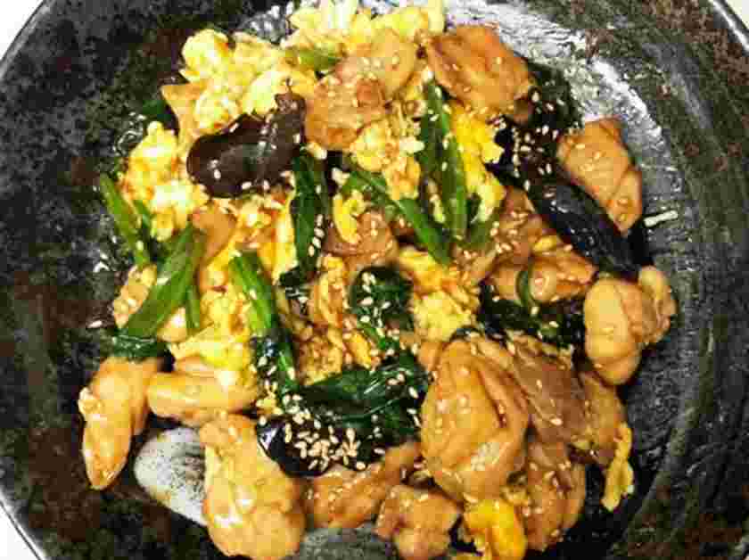 鶏とふわふわ卵の中華炒め