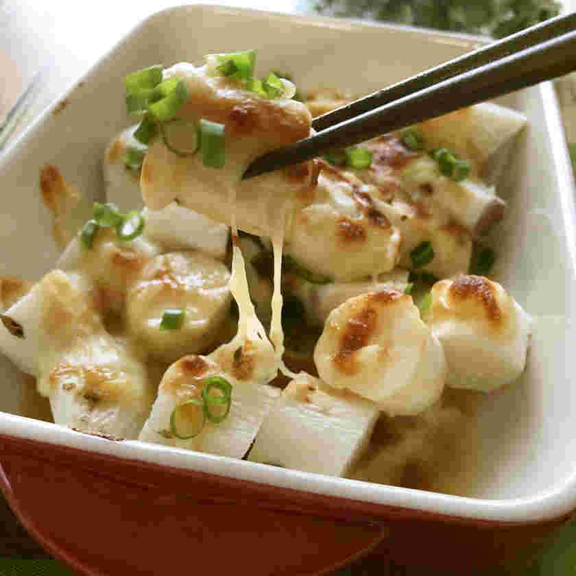 レンジで作った長芋のにんにく味噌チーズ焼き