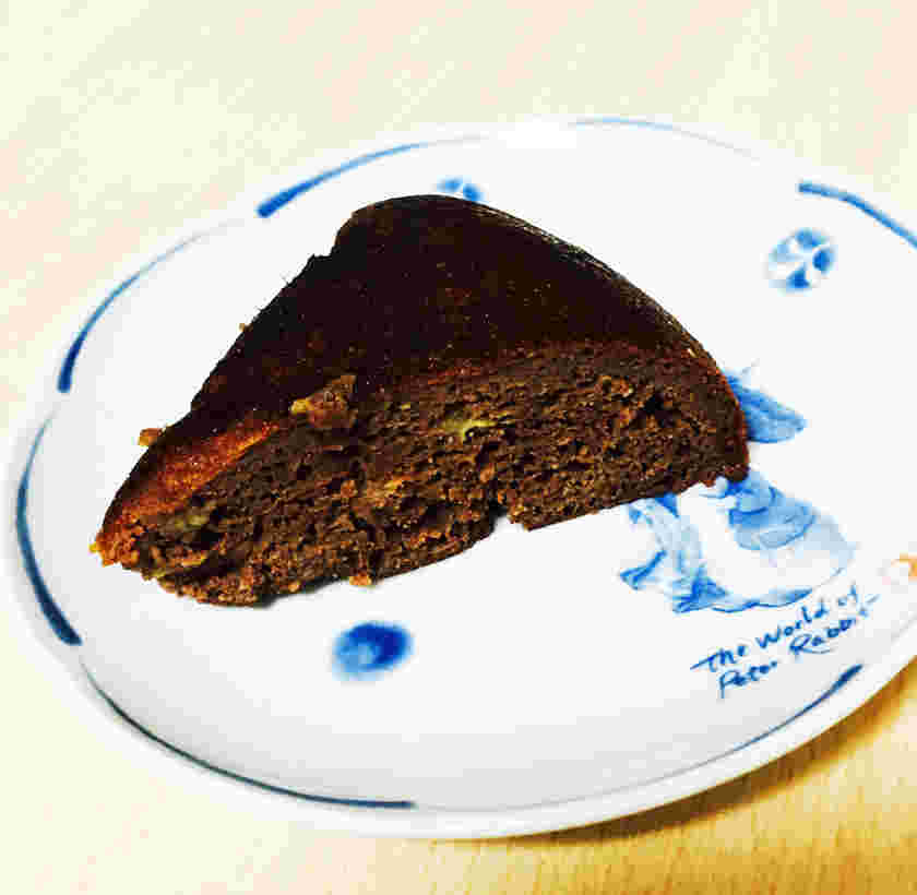 ココアとバナナの簡単しっとりおからケーキ