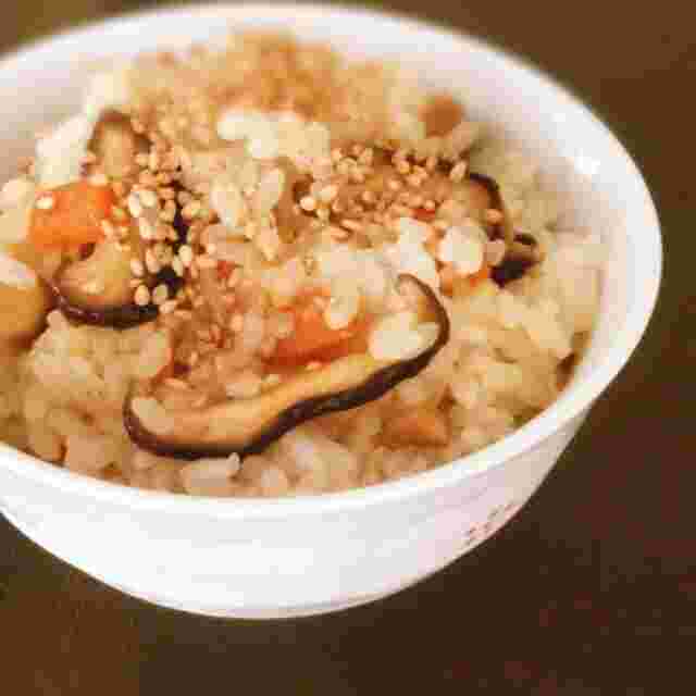 しいたけの石づきまぜご飯