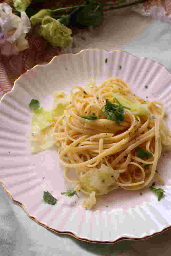 春キャベツとアンチョビのパスタ