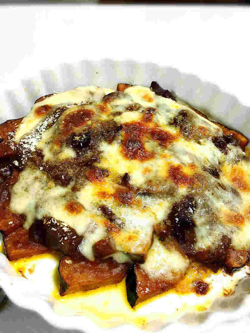 リメイクレシピのハヤシライスを使ったかぼちゃグラタン