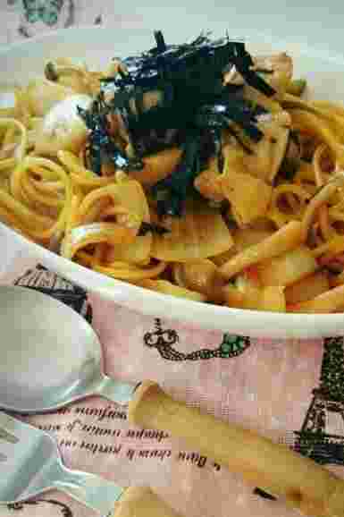 鶏肉ときのこの和風パスタ