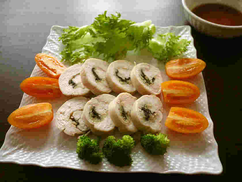 レンジで作るたっぷり生姜のチキンロール