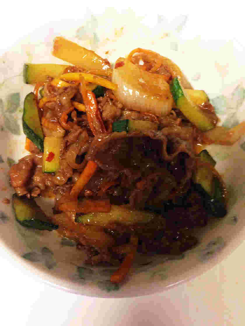 牛丼をリメイクしたチャプチェ