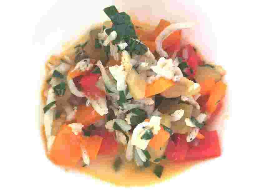 生後9ヶ月の離乳食用の野菜としらすの煮物