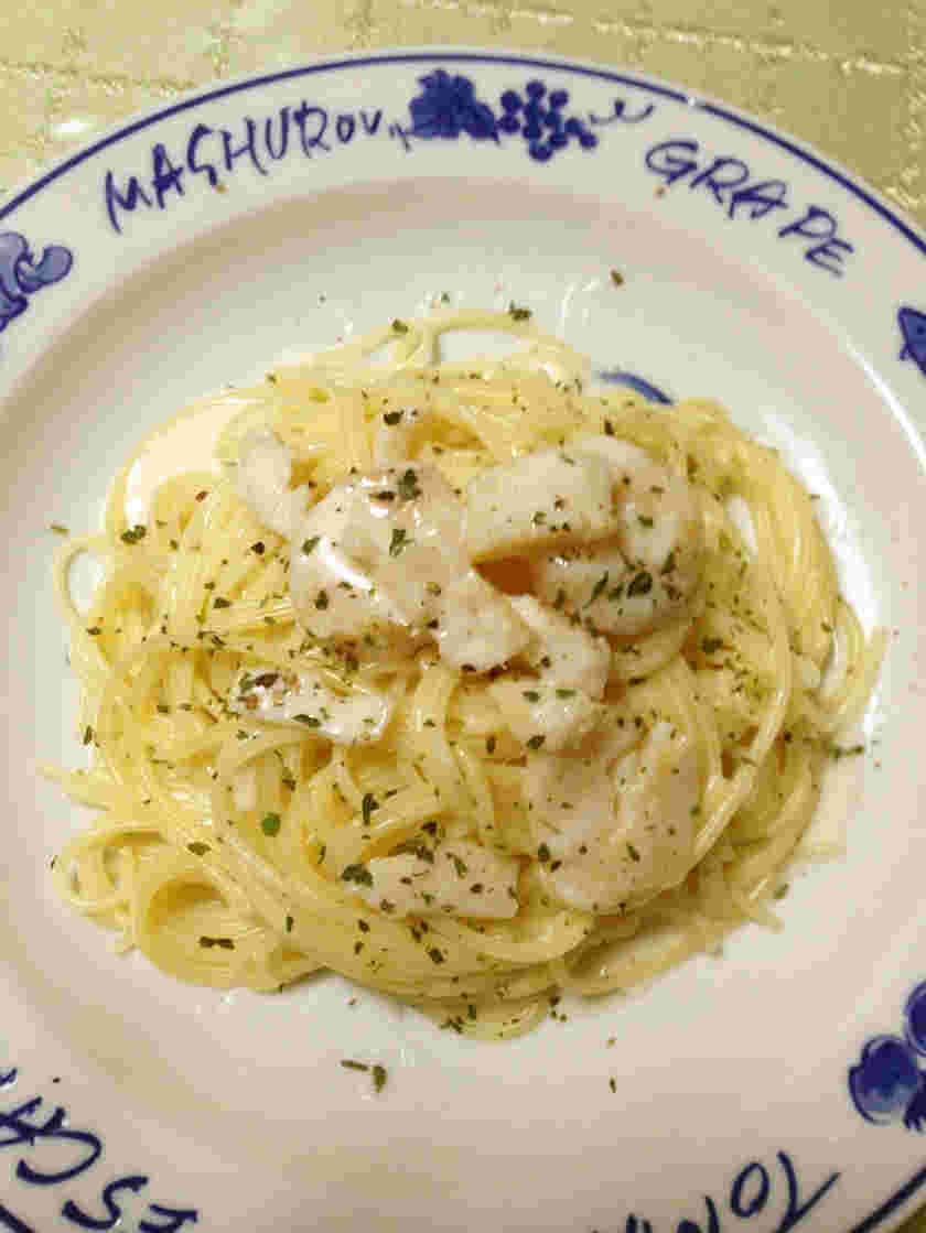 ホタテのクリームパスタ