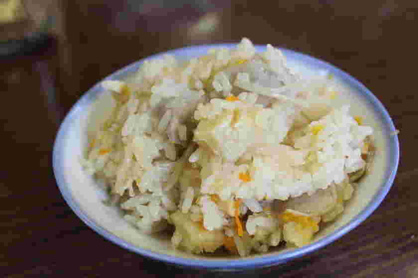 ホタテと里芋の炊き込みご飯