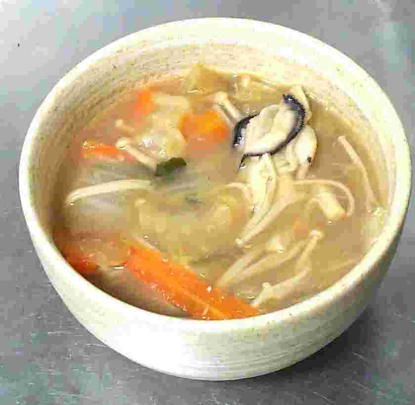 桃屋キムチの素を使った味噌キムチスープ