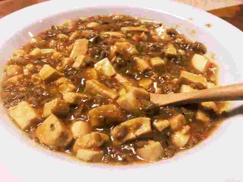 桃屋キムチの素を使った麻婆豆腐