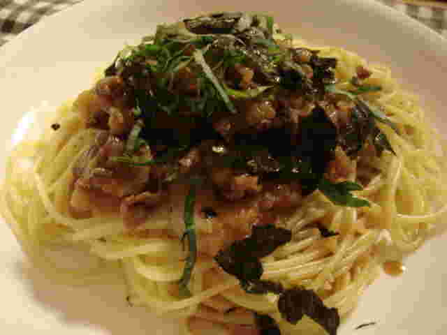 牛肉のおろし和風パスタ