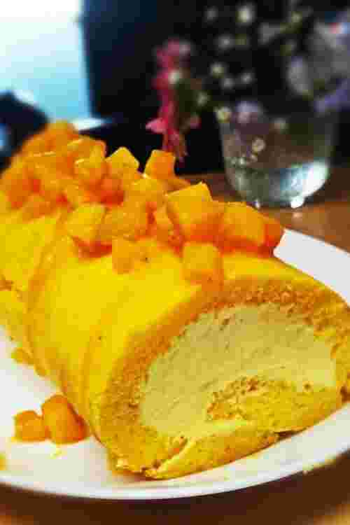 くるくる巻きのかぼちゃケーキ