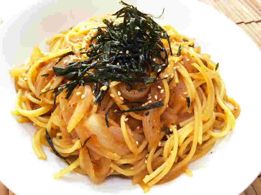 青唐辛子味噌と新玉ねぎの和風パスタ