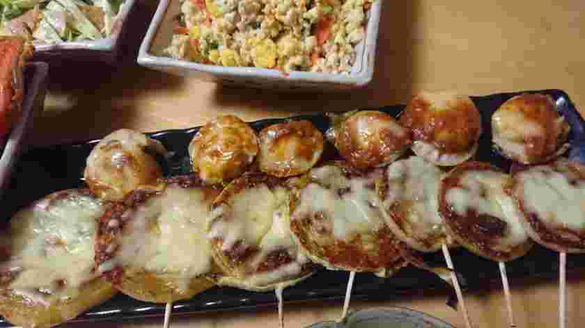 パスタソースで玉ねぎのチーズ焼き